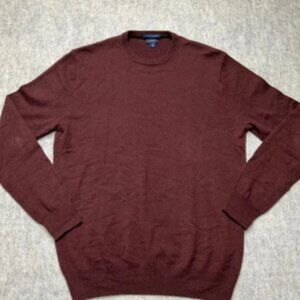 J.Crew Italian Cashmere Burgundy Crew Neck Sweater Mens Medium EUC $158